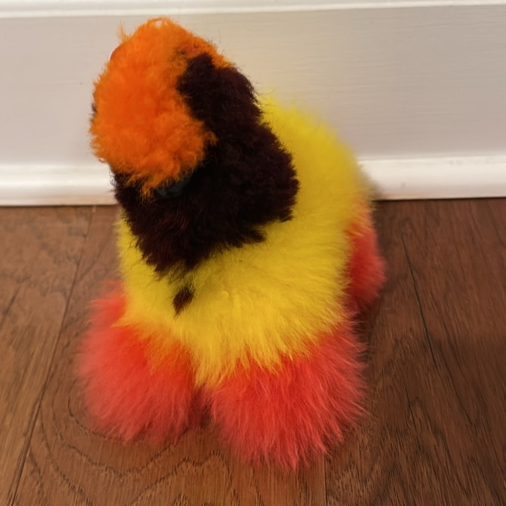 Stuffed alpaca with alpaca fur